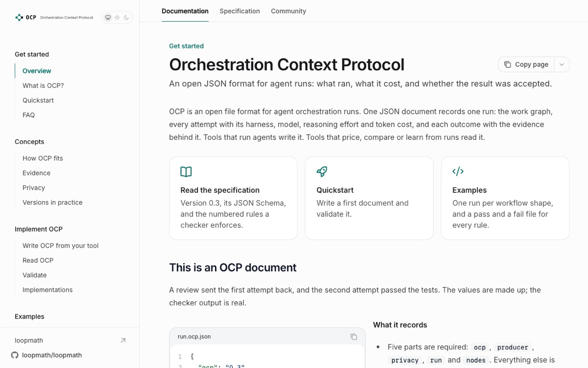 The home page of the OCP documentation